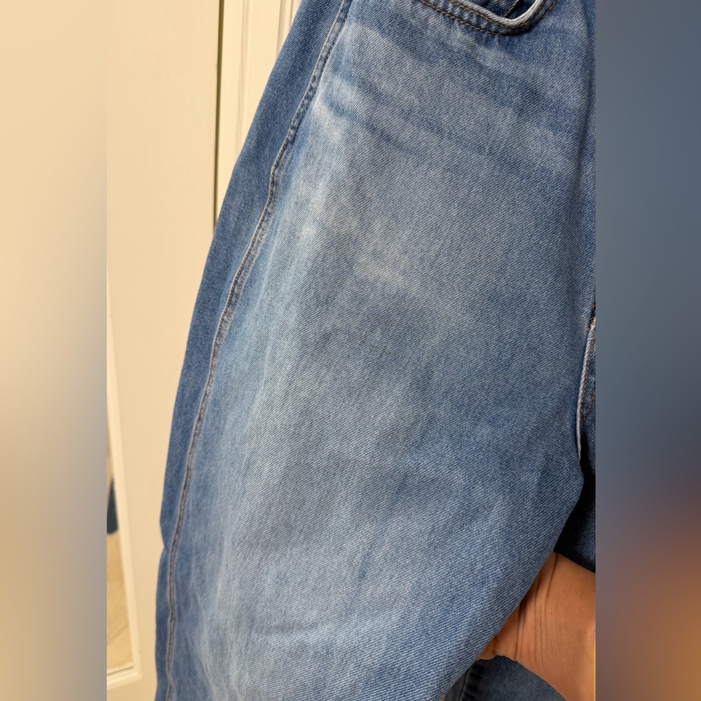 Veronica Beard Taylor Raw Hem High Waist Wide Leg Jean Medium Wash Denim Size 30 - Picture 9 of 11
